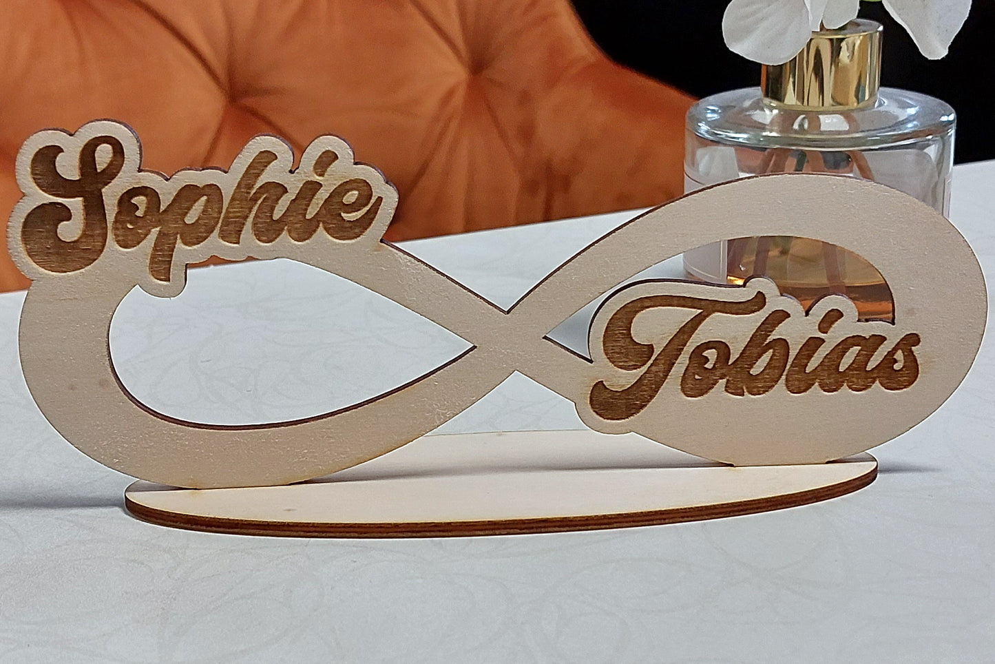 personalisierte Holzgravur "Unendliche Liebe 2"