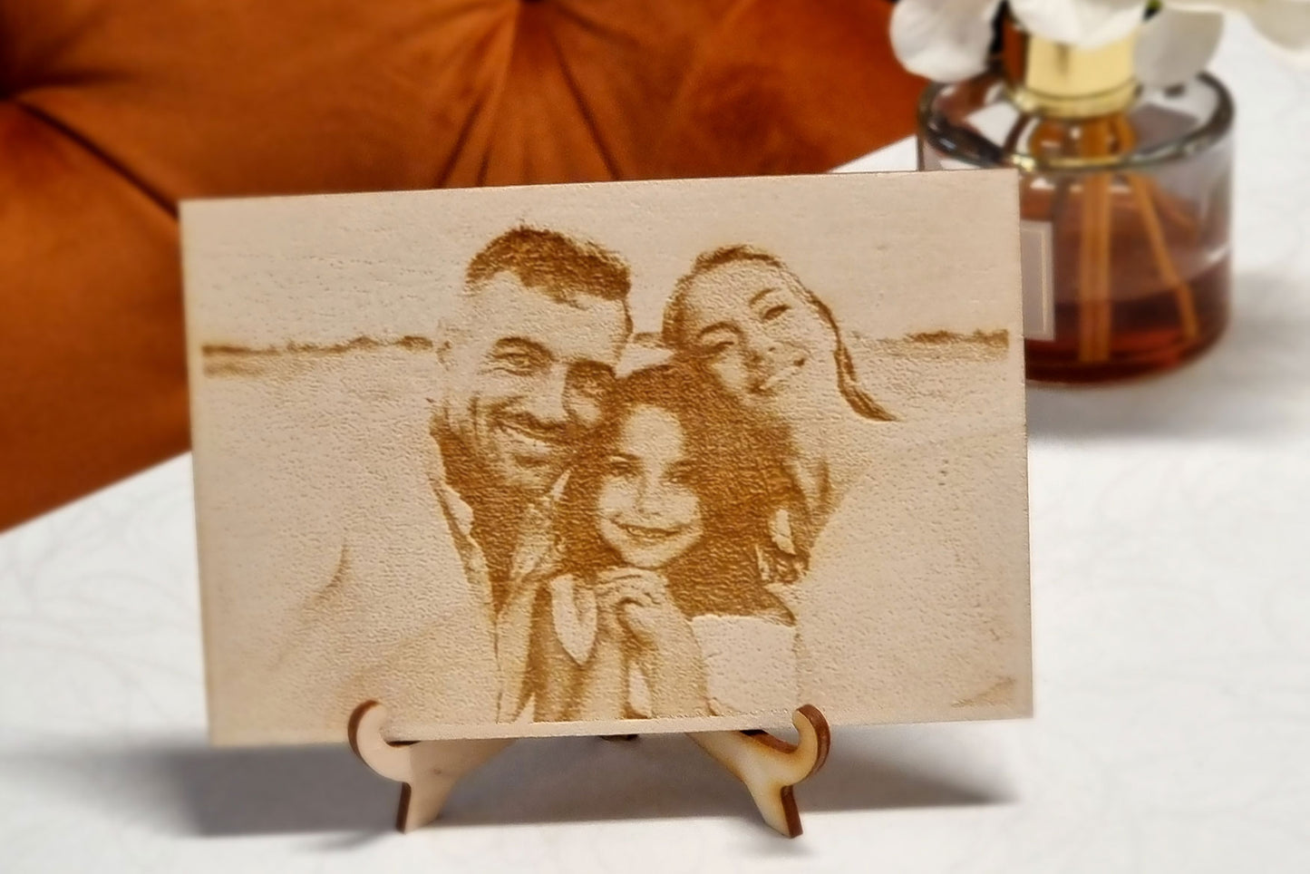 personalisierte Holzgravur "Familie Rechteck"