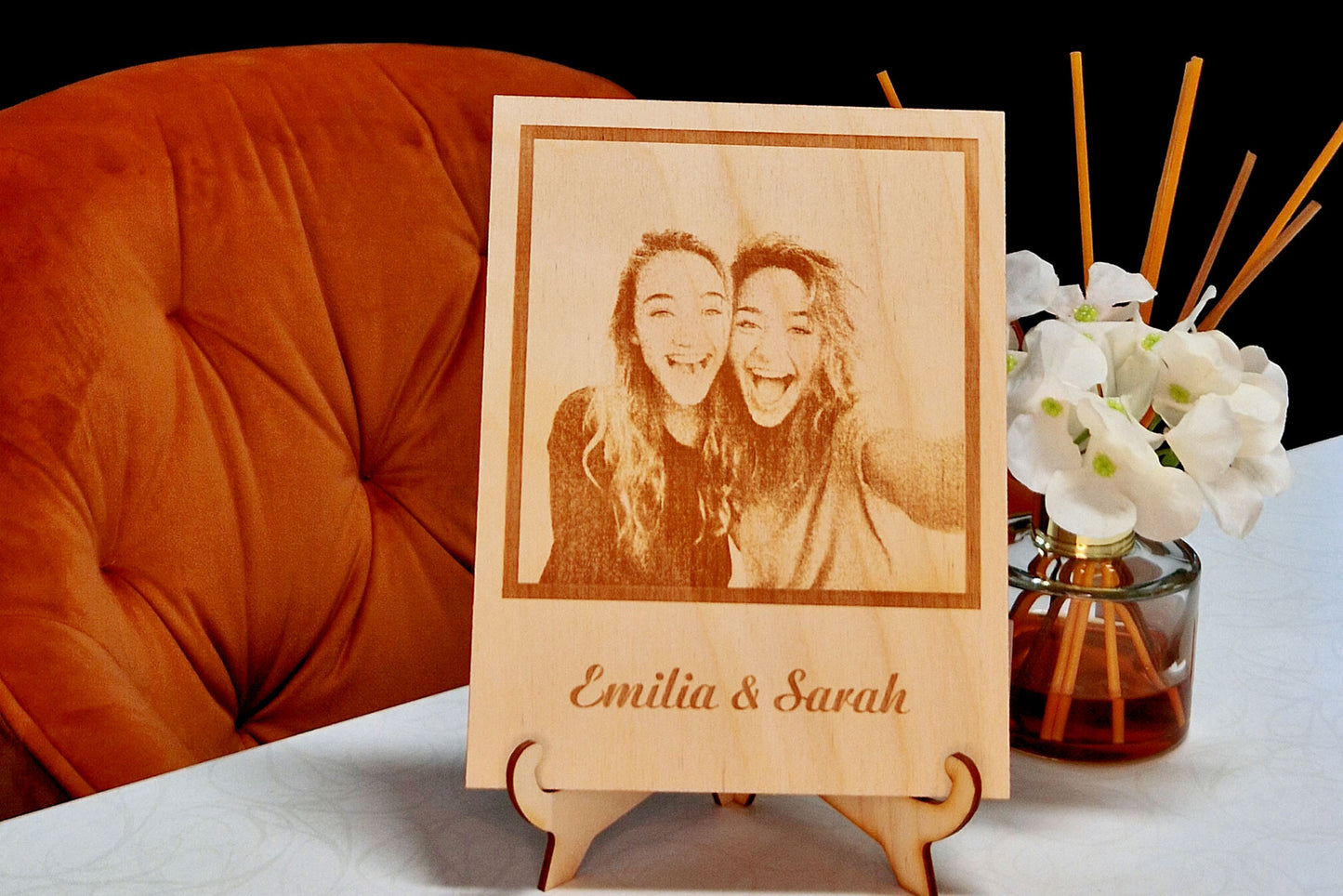 personalisierte Holzgravur "Polaroid"