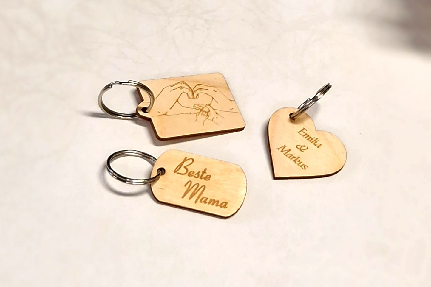 personalisierte Holzgravur "Schlüsselanhänger"