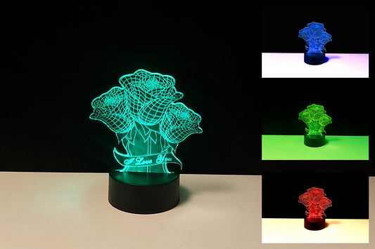 personalisierte Lasergravur "Rosen mit Text"