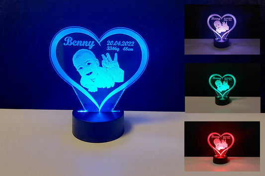 personalisierte Lasergravur "Baby Herz"