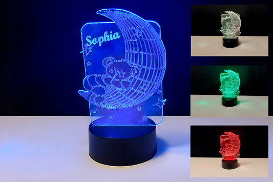 personalisierte Lasergravur "Halbmond Teddy"