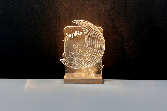 personalisierte Lasergravur "Halbmond Teddy"