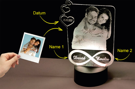 personalisierte Lasergravur "Pärchen unendliche Liebe"