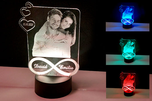 personalisierte Lasergravur "Pärchen unendliche Liebe"